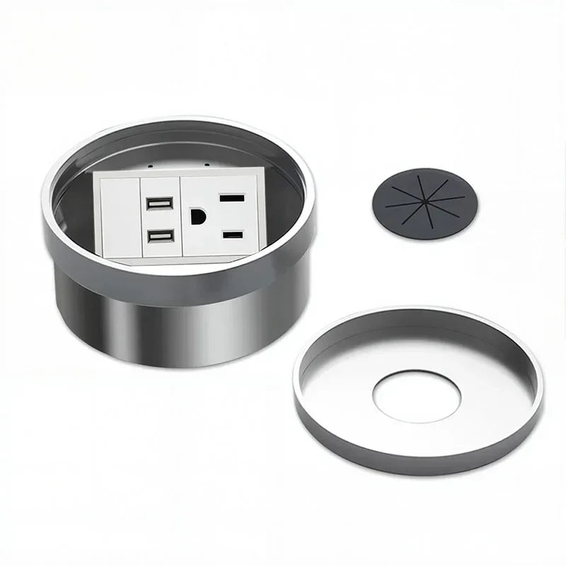 Keyed Ground Socket Flush Embedded Ground Socket Stainless Steel IP66 Indoor Outlet | Keszoox