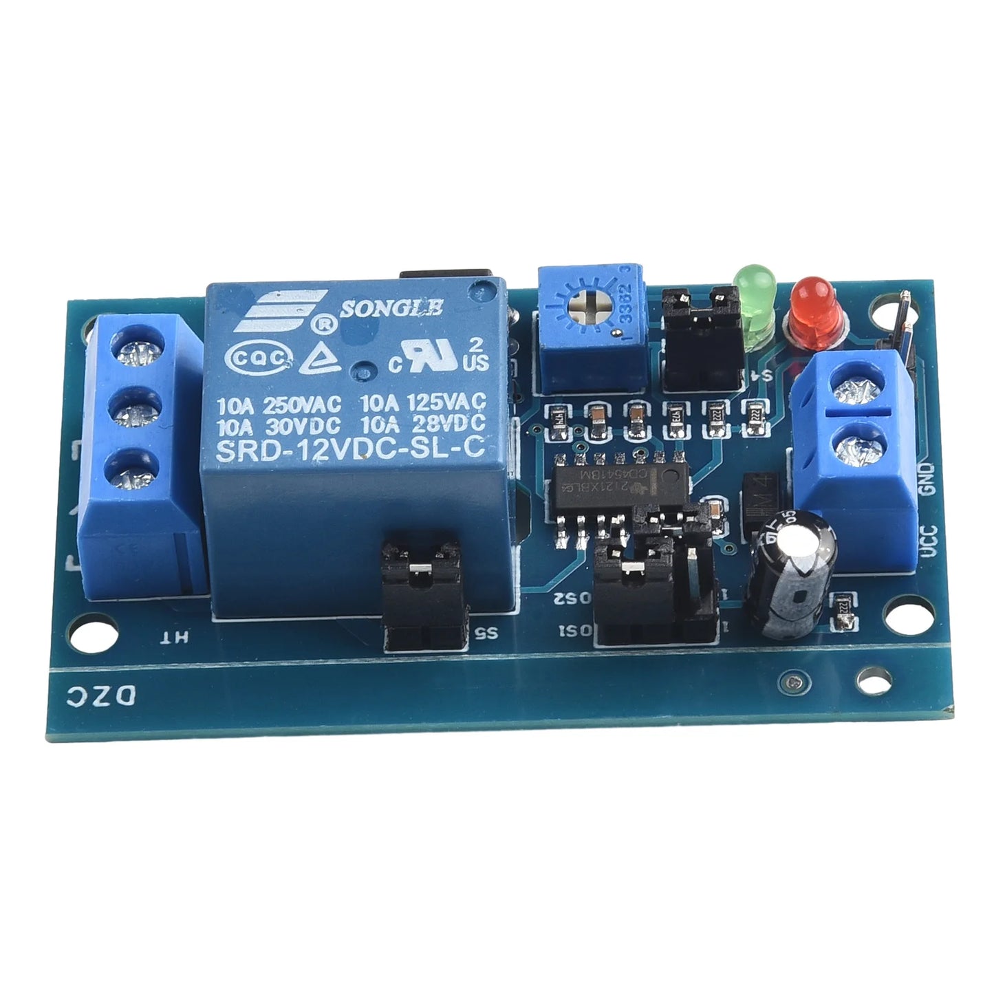 Normally Open 12V Time Delay Relay Module with Adjustable Timing for Turn On/Turn Off Switch Suitable for 250V AC Load