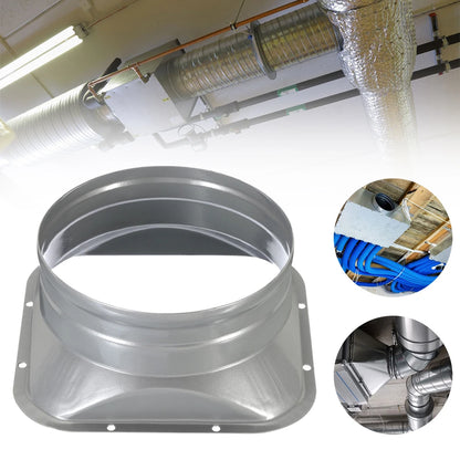 For Kitchen Hood Ventilator Pipe Connecting Vent Flange Exhaust Duct 4-10inch Electrostatic Spray Metal Silver-gray