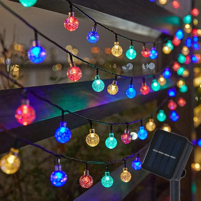 Solar Crystal Globe LED String Lights LED Solar Outdoor Light IP65 Fairy Light Christmas Garland For Garden Party Decor
