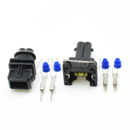2 Pin Automotive Fuel Injector Connector Male Female Engine Oil Sensor Plug with Terminals