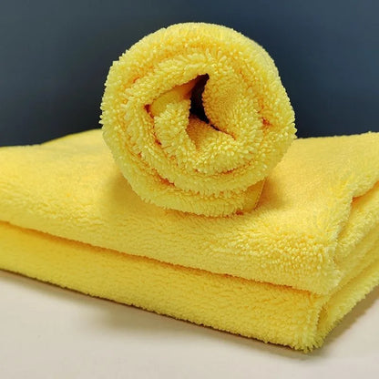 Multifunction Absorbent Microfiber Car Wash Towel Drying Cloth Rag for Auto Detailing Cleaning Polishing Waxing 45x30cm Yellow