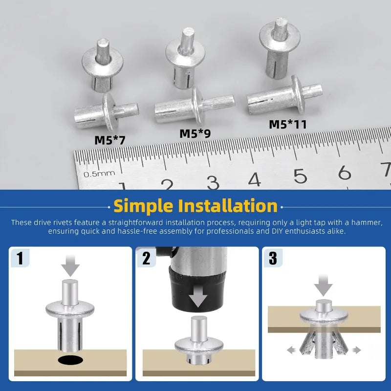 Hammer Drive Expansion Rivets Aluminum Knock Type Fastener – Keszoox