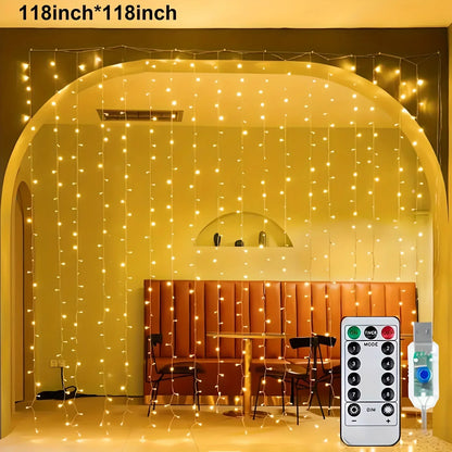 Remote Control USB Fairy Lights 3 4 6 Meters LED Curtain String Lights for Christmas Home Bedroom Decoration Festive Party