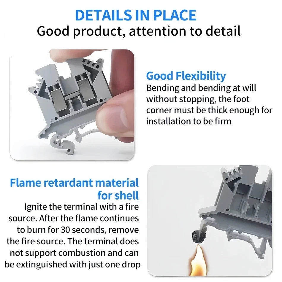 Premium Brass UK Screw Clamp Connector for Wiring DIN Rail Mounted UK1.5N 2.5B 3N 5N 6N 10N 16N 25N 35N 50N