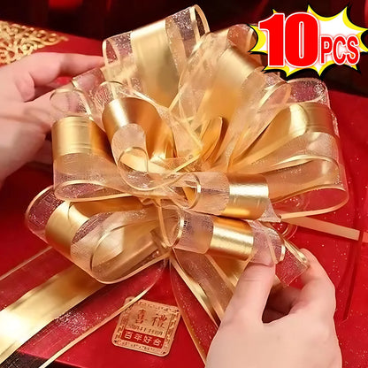10/1PCS Pull Bows Gift Knot Ribbon Christmas Ornament Gift Box Wrapping Bows Ribbon Pull Bows Birthday Party Wedding Decoration
