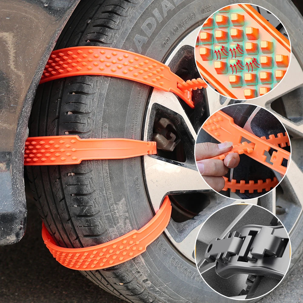 10/1Pcs Anti Skid Snow Chains Car Winter Tire Wheels Chain Winter Outdoor Snow Tire Emergency Anti-Skid Auto Accessories