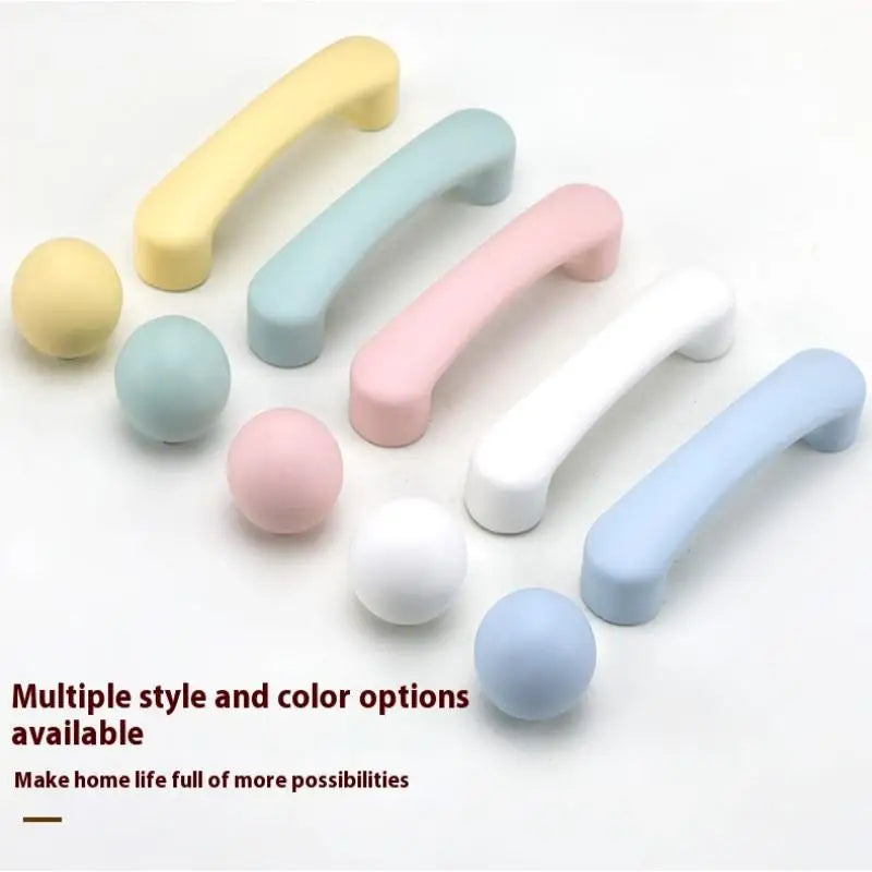 1pc Children's Furniture Handles Nordic Ceramic Children Room Cabinet Handles Macaron Colorful Round Drawer Knobs And Pulls