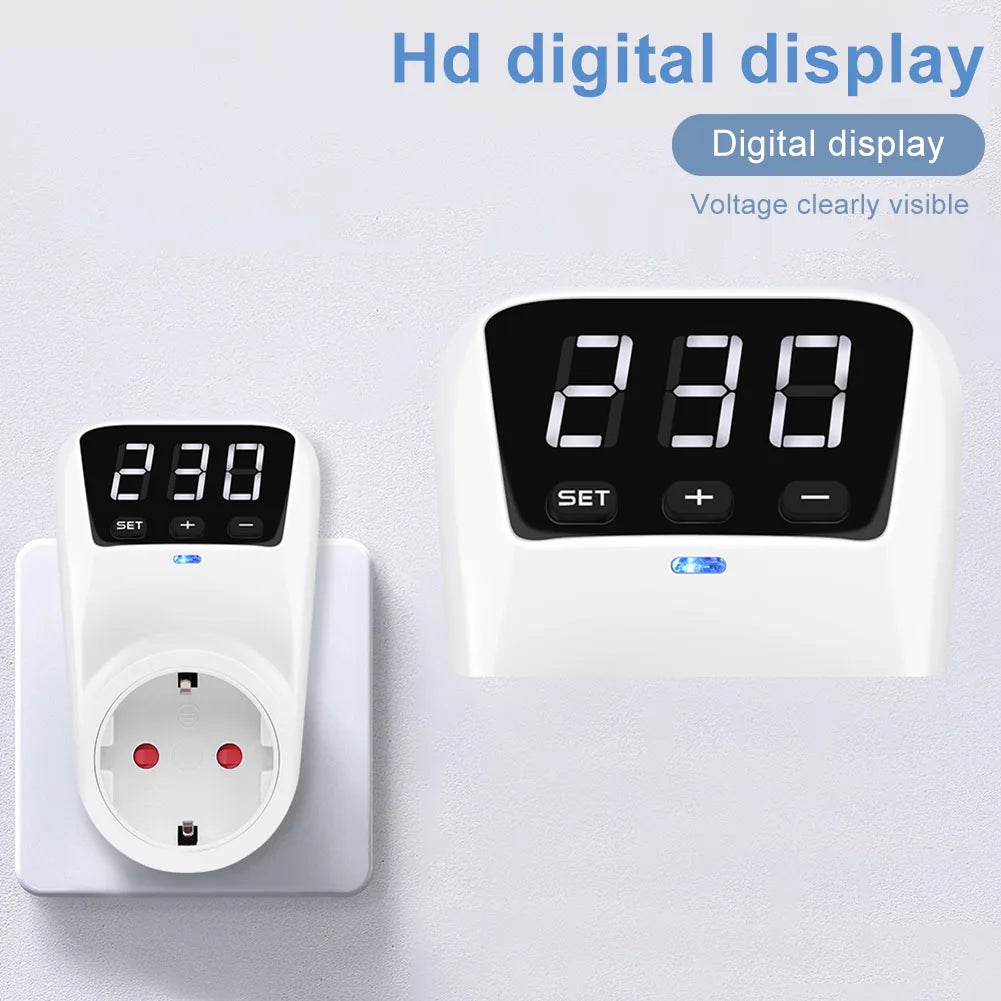 Adjustable Voltage Protector Socket AC120V/230V 16A Surge Protection with Delay | DE UK US Plug