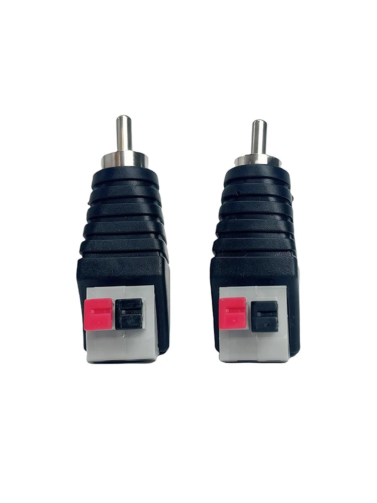 RCA Male Female to Terminal Block Adapter Solderless AV Audio Video Connector for Speaker Home Theater CCTV