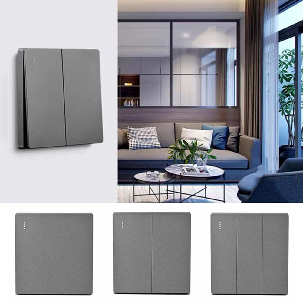 None Gray Button Switch Switches 1 2 3 Gang 86mm Flame Frameless PC Material Push Retardant Rocker Switch None