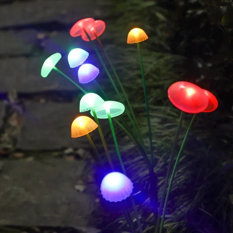 Solar Christmas Jellyfish Mushroom Lawn Lights Waterproof 6/8/10 Heads Garden Decoration Atmosphere Lighting