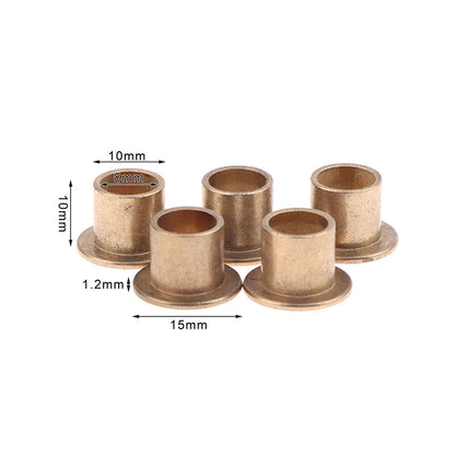 8mm Powder Metallurgy Oil Bearing Copper Sleeve Flange Bushing 5pcs