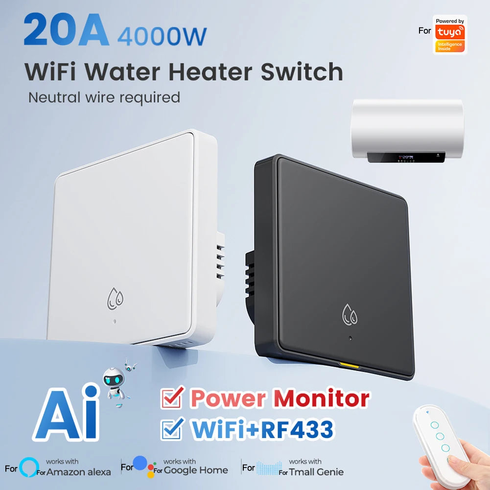 App Controlled Wall Switch Circuit Breaker Energy Monitoring Switch 4000W Power Switch Circuit Isolation Board Easy Installation