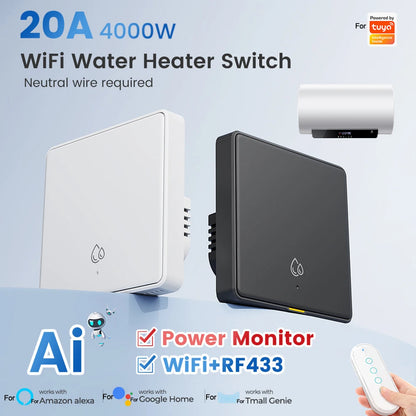 App Controlled Wall Switch Circuit Breaker Energy Monitoring Switch 4000W Power Switch Circuit Isolation Board Easy Installation