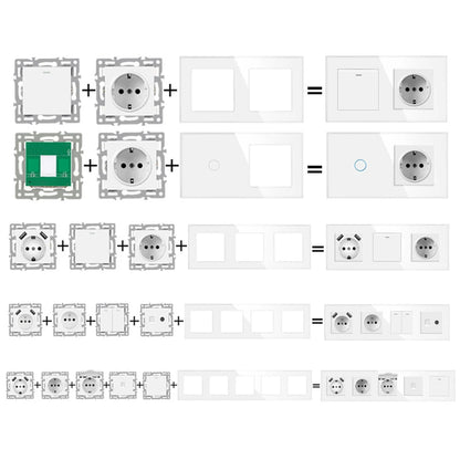 For 82mm Panels Single-gang Module 82 Push Switch Staircase Lighting Single Gang Switch Module Single-pole Single-throw