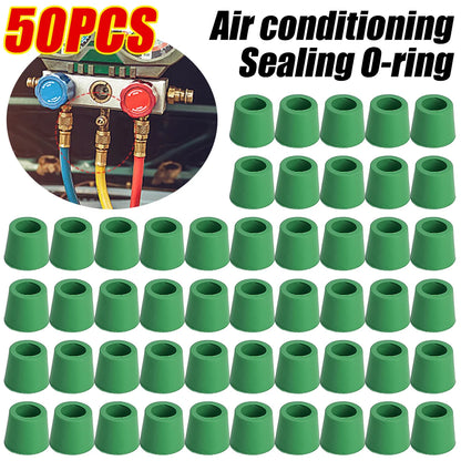 200/50Pcs Car Air Conditioning Line Repair Gasket “1/4" Charging Hose/Manifold Repair O-Ring Seal Rubber Gasket Auto Repair Tool