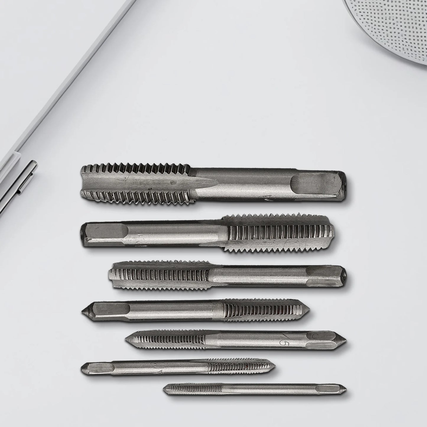 7Pcs For M3 Metric Thread Tap Drill Bits Set with HSS Straight Fluted Screw Taps for Stainless Steel and General Steel