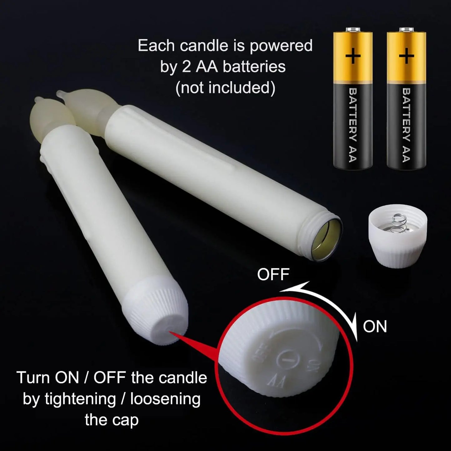 Flameless Candles 12 PCS Led Candles 6.9 Inch Battery Operated Candles Taper Candles for Party Classroom Church Birthday Decor