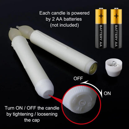 Flameless Candles 12 PCS Led Candles 6.9 Inch Battery Operated Candles Taper Candles for Party Classroom Church Birthday Decor