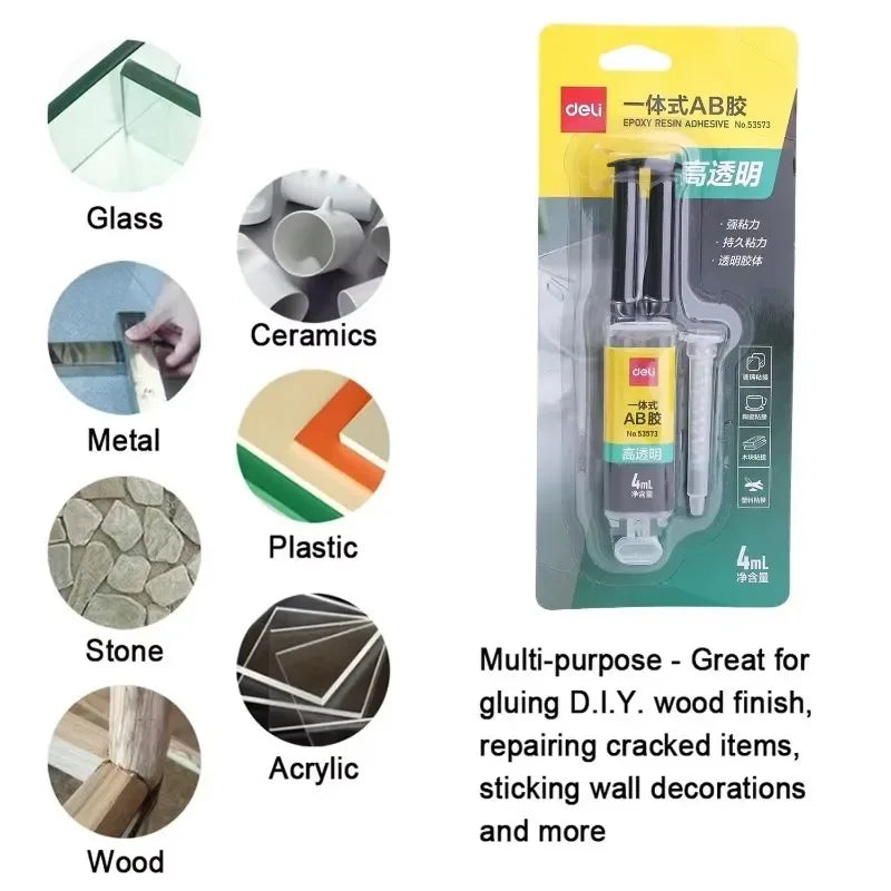 Epoxy Resin Liquid AB Glue Strong AB Adhesive Waterproof Sealant Casting Glue Heat Resistant Metal Repair Glue for Ceramic Glass