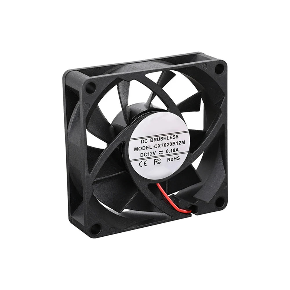 2pcs Cooling Fan Computer Case Heat Sink Fan 12V Computer Case Cooling Fans 70x70x20mm For Case Power Supplies 3200 RPM