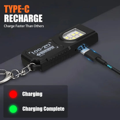 Rechargeable Mini Flashlight Super Bright COB Portable Work Light W/Magnetic Base Strobe Pen Clip-On Light Camping Emergency
