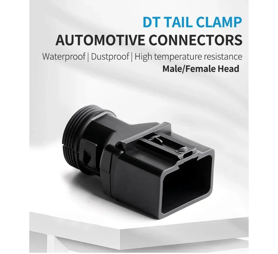 2-12P DT Connector Male Female Tail Clip Set 1011-235-0405 with Corrugated Pipe Harness Protective Sheath