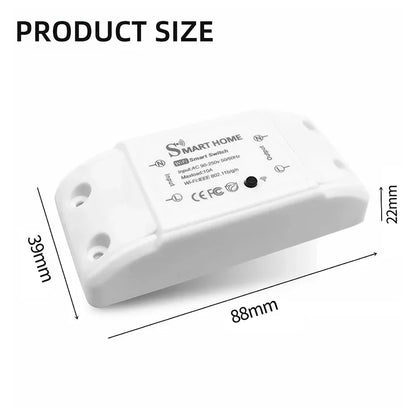 Tuya WiFi Smart Switch Module Alexa Google Home Compatible LED Controller with Smart Life App for Remote Light Control