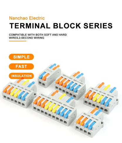 10PCS 3 In 9 Out Connector Wiring Terminal, Quick PCT Lamp Wire Connector, Parallel Wire Junction Box, One in Multiple Out Splitter