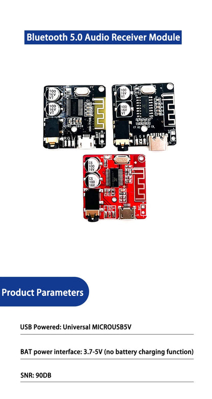 Bluetooth 5.0 Audio Receiver MP3 Decoder Board with Car Speaker Amplifier 4.1