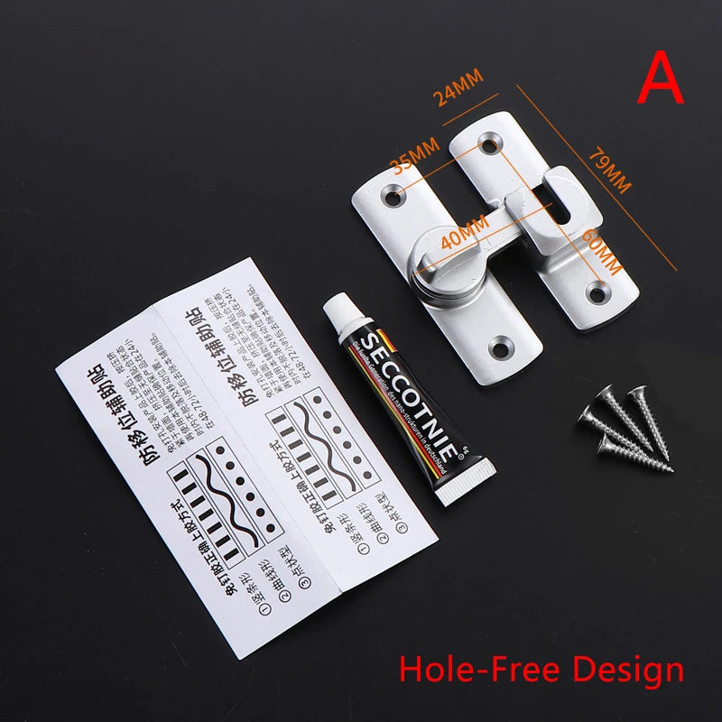 New Punch-free Hasp Latch Door Lock Black Cabinet Locks Kids Safety Lock  Sliding Door Anti-pried Hook Lock Hardware