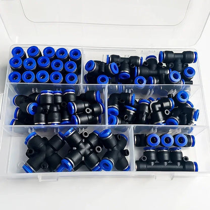 PU-6 PE-6 PZA-6 PY-6 PV-6 PG-6 PK-6 Pneumatic Fitting Kit 6mm Outer Diameter Hose Pipe Tube Air Connectors