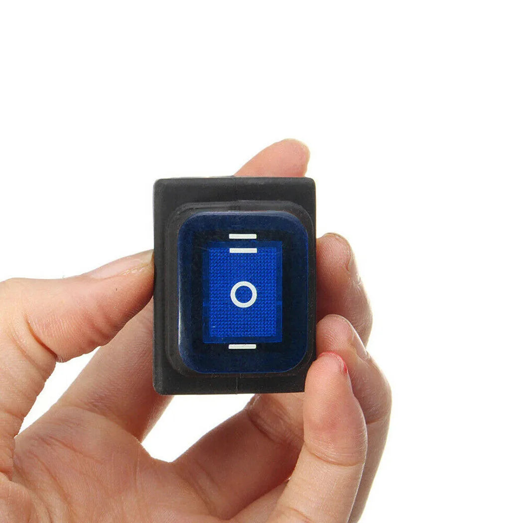 Pack of 2 6 Pin Rocker Switch On Off On DPDT 3 Position 16A 250V AC with Blue LED for Car and Boat Electrical Systems