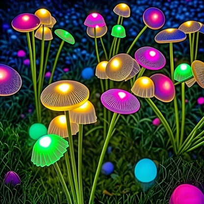Solar Christmas Jellyfish Mushroom Lawn Lights Waterproof 6/8/10 Heads Garden Decoration Atmosphere Lighting