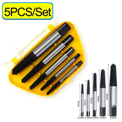 Screw Extractor Set 5/6/11PCS High Carbon Steel Damaged Screw Remover Broken Bolt Extractor Kit
