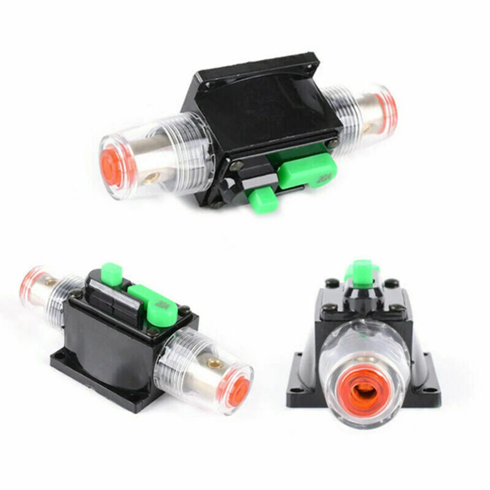 Car Boat 10A to 100A AMP Circuit Breaker Fuse Reset for 12V 24V 48V DC with Waterproof Housing and Manual Reset for Overload