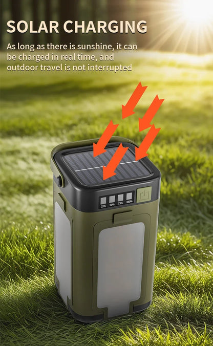 4-leaf Solar  LED Lantern Rechargeable Emergency Flashlight Portable Power Bank Foldable Tent Light for Outdoor Camping Fishing