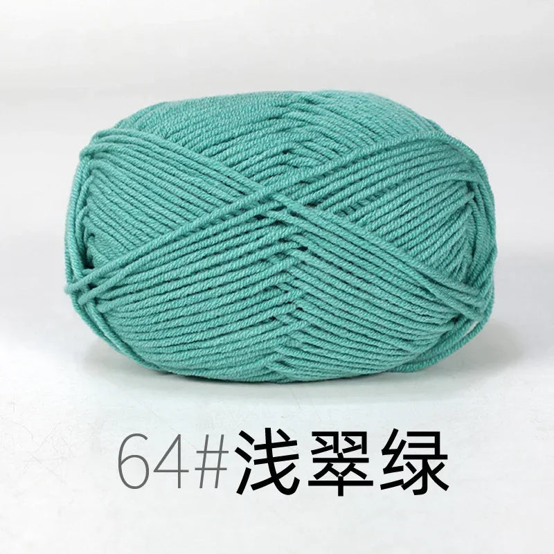 Milk Cotton Yarn 86 Colors 4ply Crochet Knitting Wool for Baby Dolls Sweater Scarf Hat Handmade DIY Craft Supplies Lanas Thread