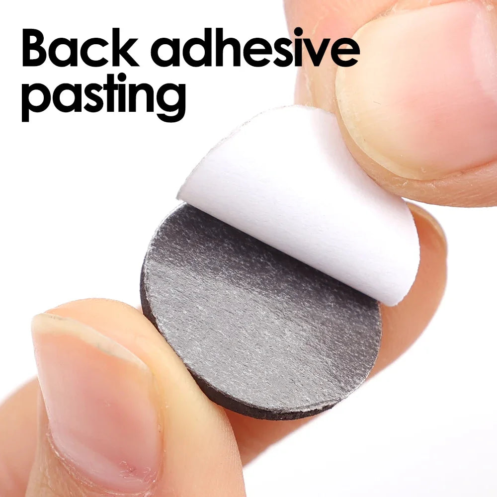 50/100PCS Self-Adhesive Magnetic Discs, 20mm Dia, 2mm Thick, Round Rubber Flexible Sticky Magnets for Crafts and Fridge