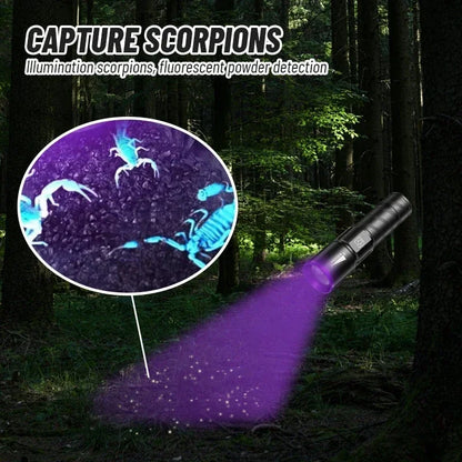 UV Flashlight LED Ultraviolet Torch Zoomable 395/365nm Inspection Light