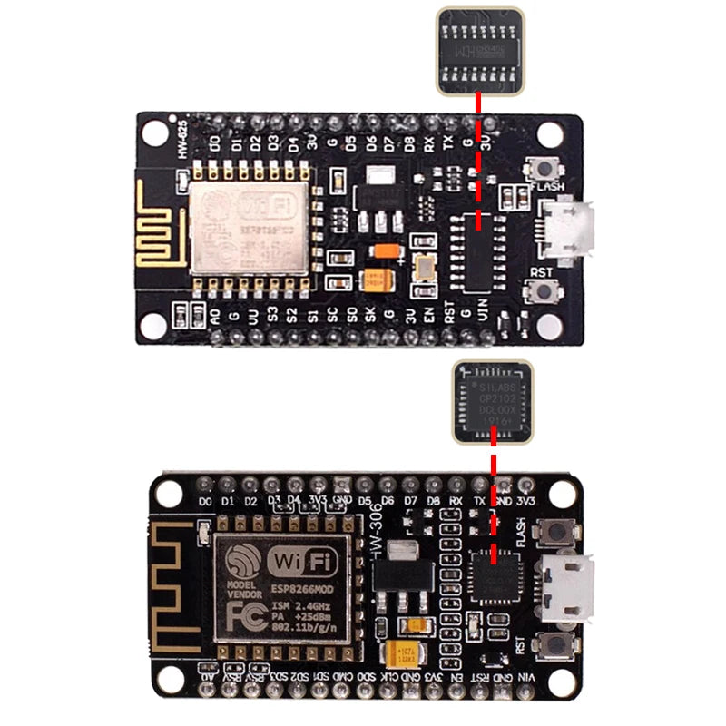 NodeMCU V2/V3 ESP8266 ESP-12E WiFi Development Board with CH340/CP2102/CH9102X