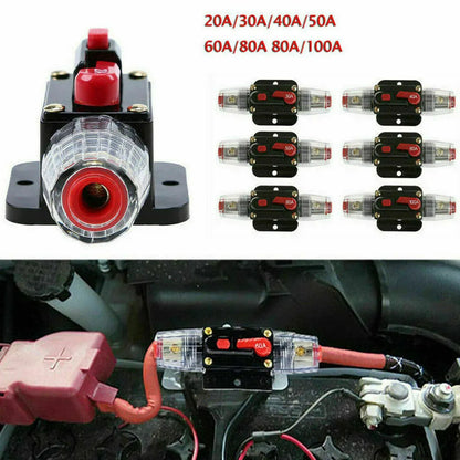 Efficient 12V 24V DC Car Audio Circuit Breaker Fuse Holder Includes Waterproof Features and Manual Reset for Optimal Protection