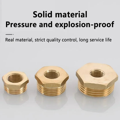 Brass BSP Reducing Hexagon Bushing Adapter Fitting Male to Female Connector for Fuel Water Gas Oil 1/8" 1/4" 3/8" 1/2" 3/4" 1"