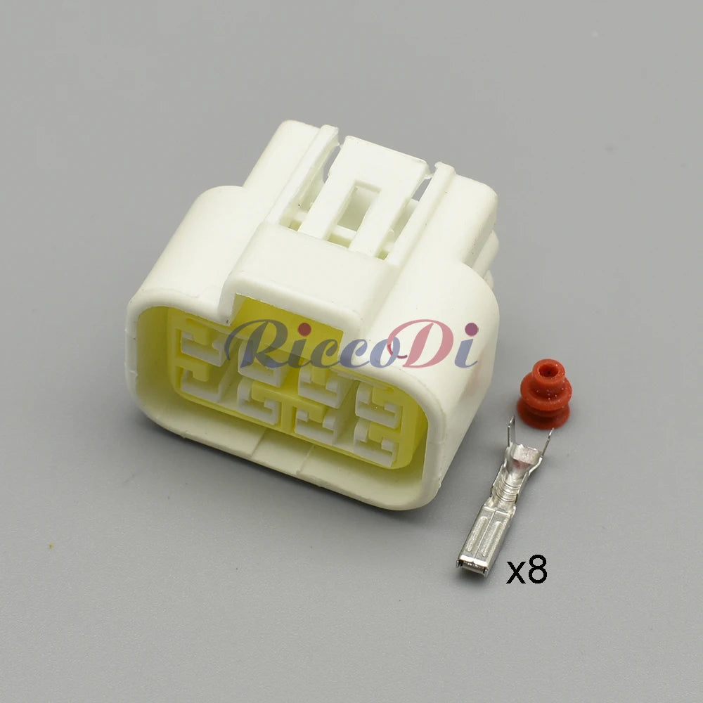 FW-C-8F-B / FW-C-8M-B Furukawa 8-Pin 2.3mm Waterproof Automotive Connector — Black Male Female Plug