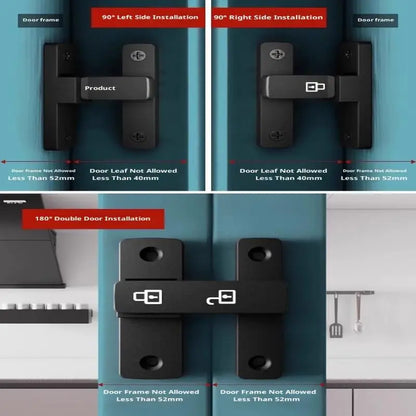 Latch Deadbolt Indoor Non-Punch Surface Mounted Door Lock Bathroom Sliding Door Buckle Snap Bolt Old-Fashioned Room Privacy Lock