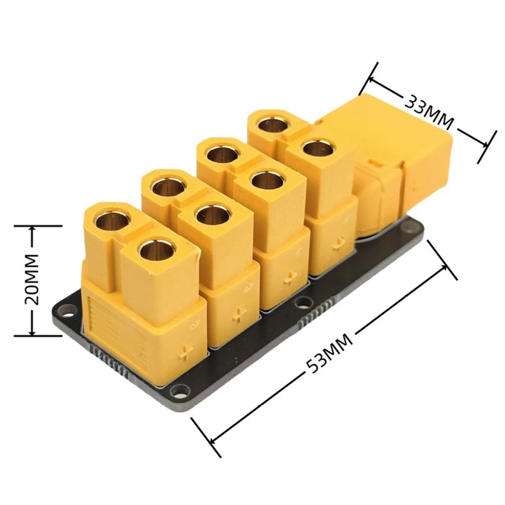 XT60 High-Current Power Distribution Board — 53×33×20mm for Drones, Robots & Multi-Motor Systems