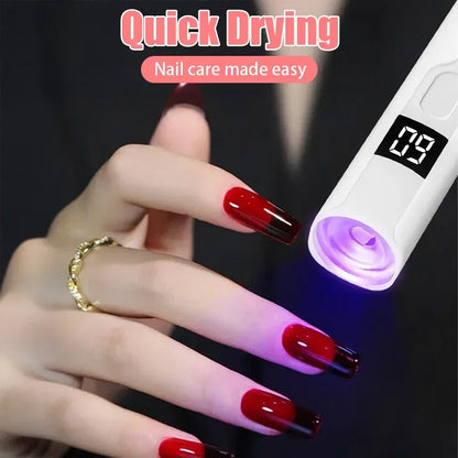 Rechargeable Professional UV LED Nail Lamp — Portable Mini Desk Nail Dryer with Display Stand for Gel Nail Art