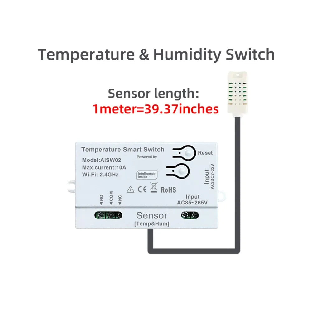 WiFi Temperature and Humidity Sensor with Remote Control Smart Home Automation with For Tuya App for Convenience