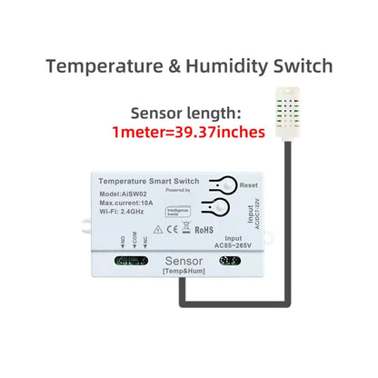 WiFi Temperature and Humidity Sensor with Remote Control Smart Home Automation with For Tuya App for Convenience